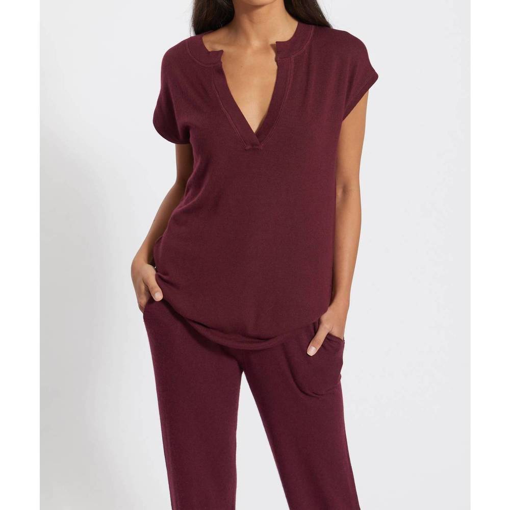 NEW LEIMERE rio tee in burgundy